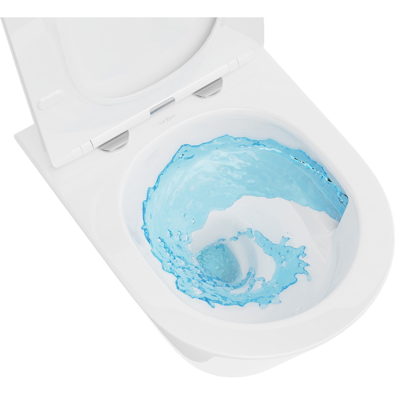 Mexen Rico miska wc Rimless Tornado z deską wolnoopadającą slim, duroplast, biała połysk - 30720500T