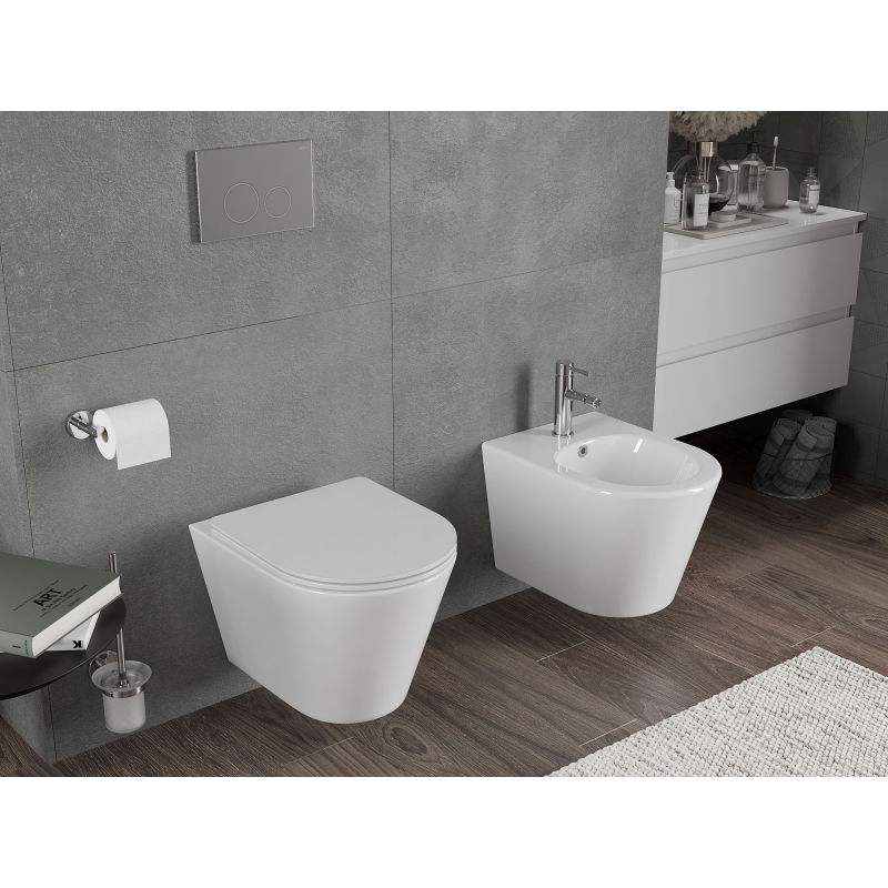 Mexen Rico sanitário Rimless Tornado, branco brilho - 3372XX00T