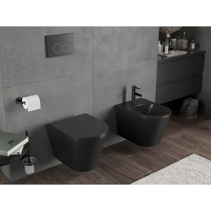 Mexen Rico sanitário wc Rimless Tornado, preto mate - 3372XX85T