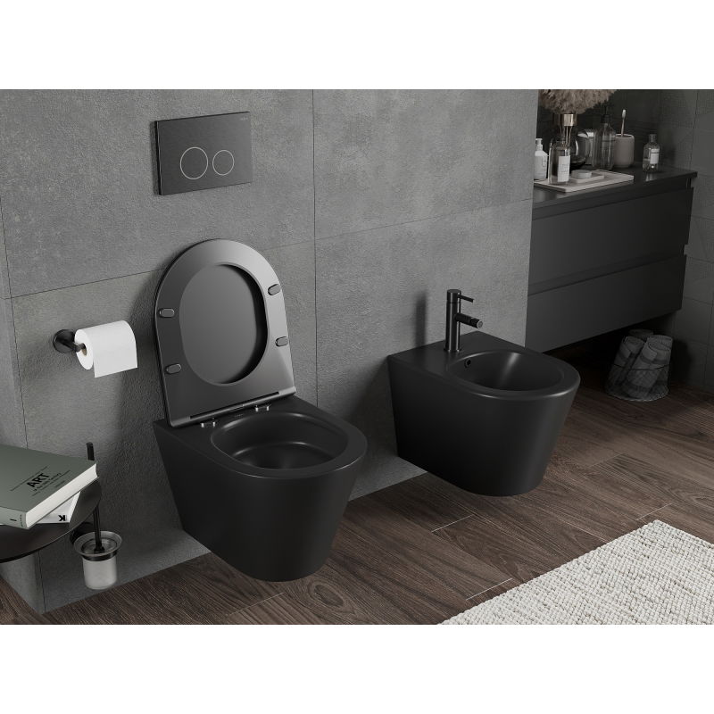 Mexen Rico taza de inodoro Rimless Tornado, negro mate - 3372XX85T