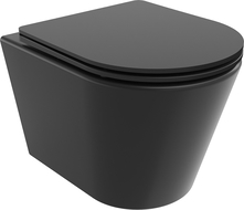 Mexen Rico miska wc Rimless Tornado z deską wolnoopadającą slim, duroplast, czarna mat - 30721085T