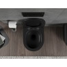 Mexen Rico riputatud servatav WC pott, Rimless Tornado, aeglaselt langev slim kaas, duroplast, must matt - 30721085T