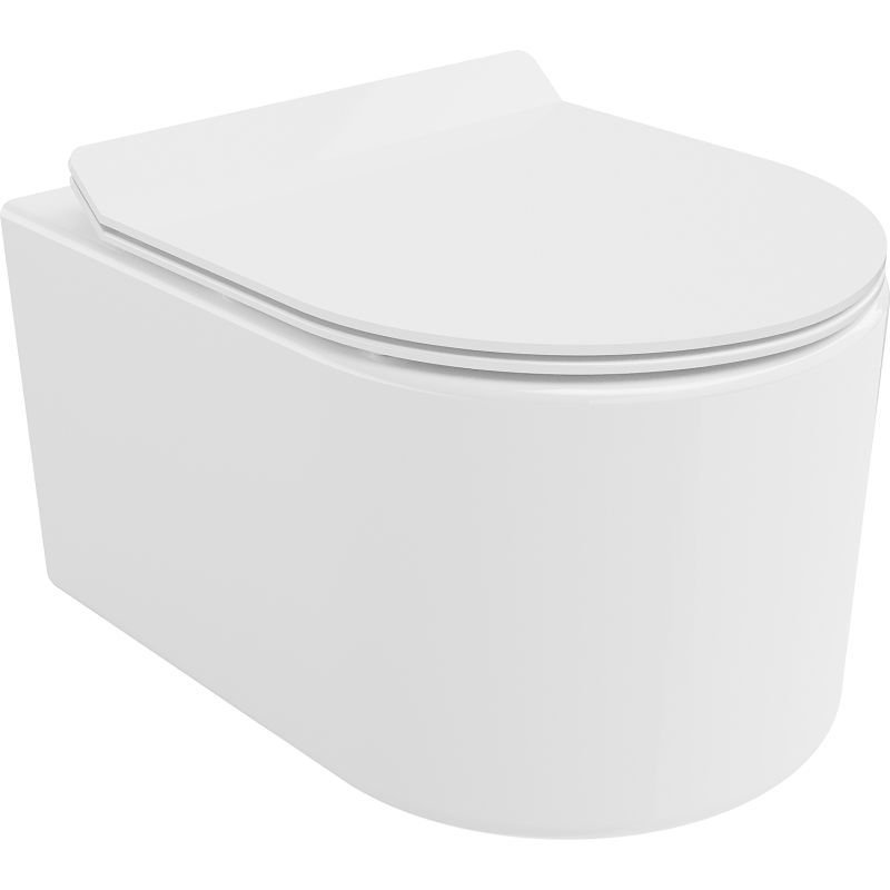 Mexen Sofia wc-kom Mis Rimless Tornado met langzaam sluitende dunne zitting, duroplast, witte glans - 30540100T