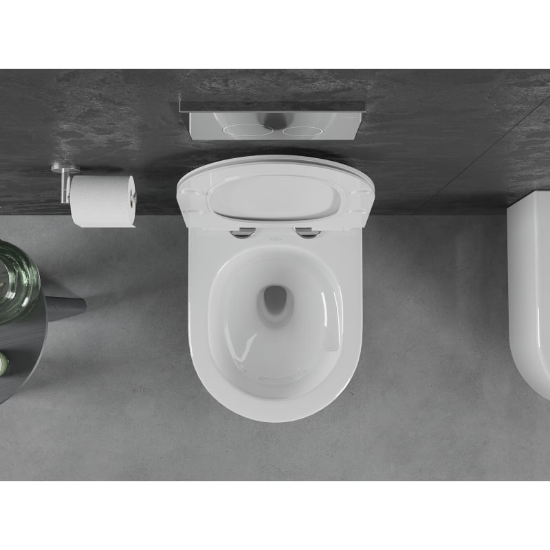 Mexen Sofia bacia sanitária Rimless Tornado com assento de queda lenta slim, duroplast, branco brilhante - 30540100T