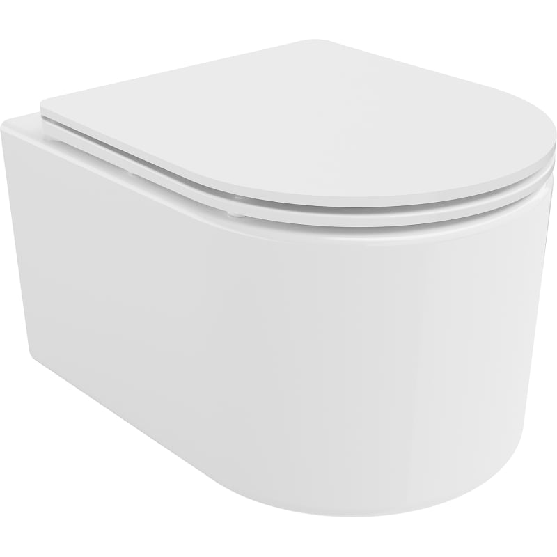 Mexen Sofia wc-kulho Rimless Tornado hitaasti sulkeutuvalla slim-kannella, duroplast, kiiltävä valkoinen - 30540300T