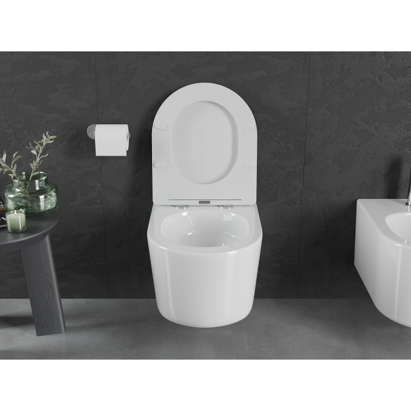 Mexen Sofia miska wc Rimless Tornado z deską wolnoopadającą slim, duroplast, biała połysk - 30540300T