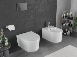 Mexen Sofia WC-Schüssel Rimless Tornado mit Soft-Close Sitz Slim, Duroplast, Weiß Glanz - 30540300T