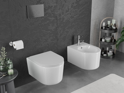 Mexen Sofia WC školjka Rimless Tornado s daskom koja se tiho spušta, slim, duroplast, bijeli sjaj - 30540300T