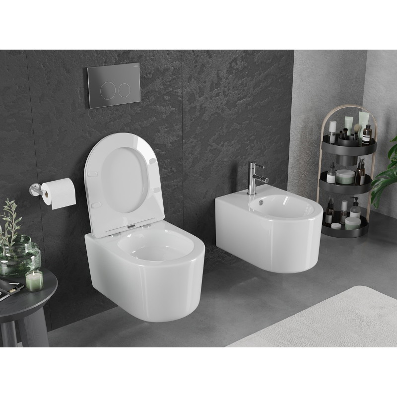 Mexen Sofia miska wc Rimless Tornado z deską wolnoopadającą slim, duroplast, biała połysk - 30540300T