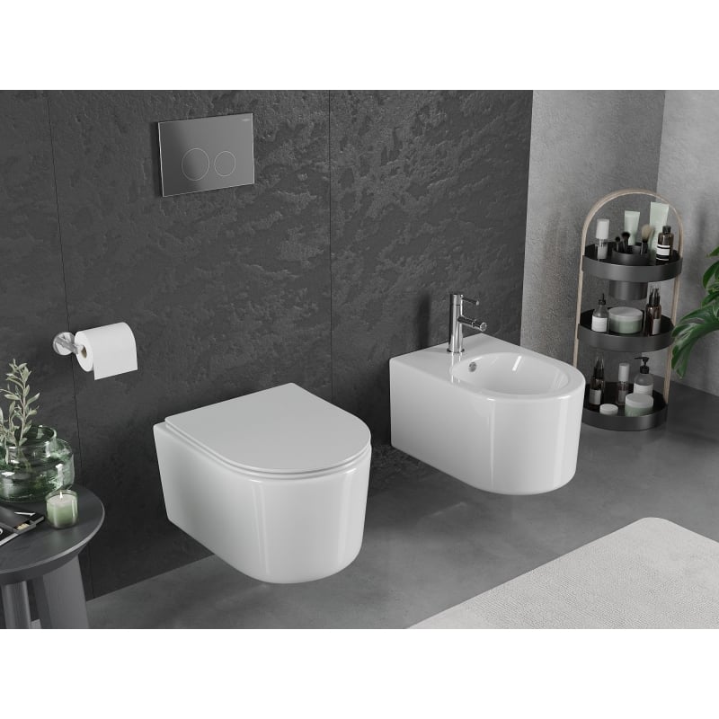 Mexen Sofia Rimless Tornado toilet bowl with slim soft-close seat, duroplast, white gloss - 30540400T
