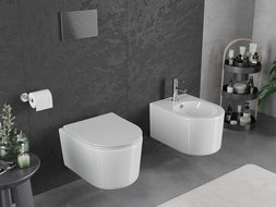 Mexen Sofia cuvette WC Rimless Tornado avec abattant à descente lente fin, duroplast, blanc brillant - 30540400T