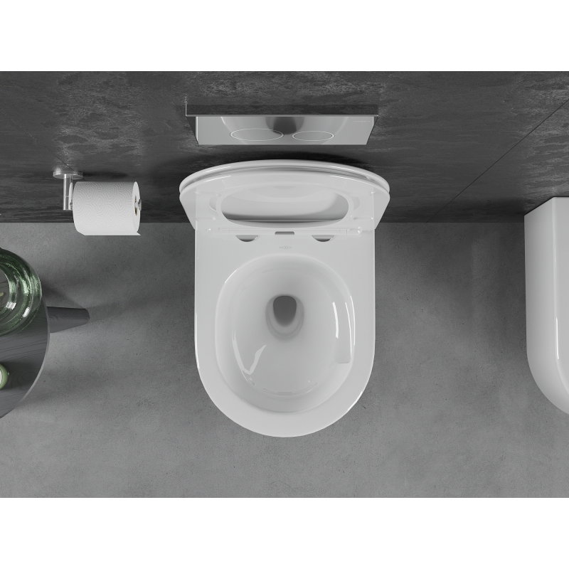Mexen Sofia λεκάνη τουαλέτας Rimless Tornado με αργό κλείσιμο slim, duroplast, λευκή