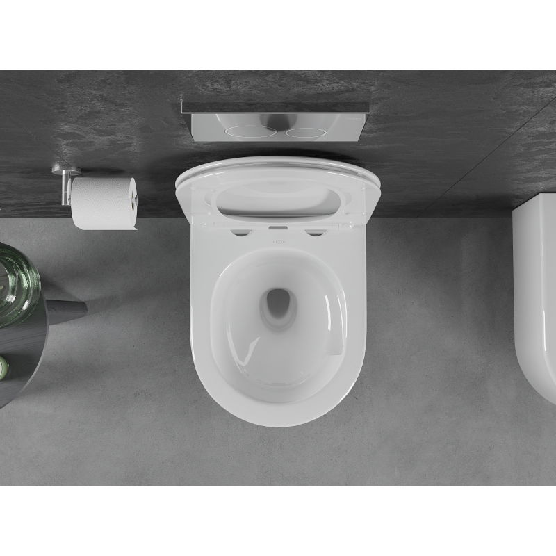 Mexen Sofia WC-Schossel Rimless Tornado mat luescht ofzefallender slim, duroplast, wäiss Hochglanz - 30540400T