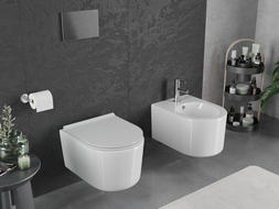 Mexen Sofia cuvette WC Rimless Tornado avec abattant à descente amortie slim, duroplast, blanc brillant - 30540500T