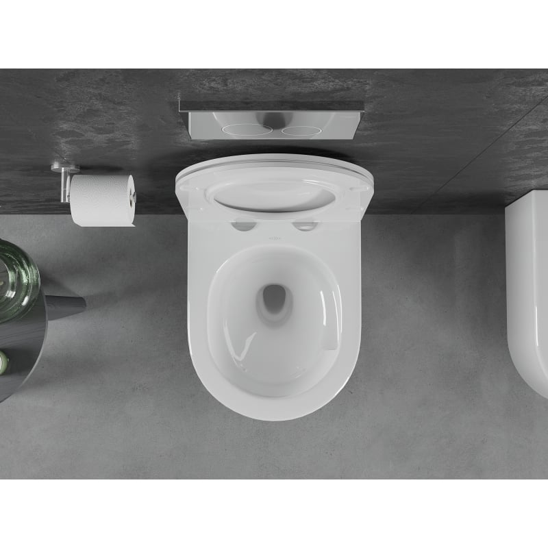Mexen Sofia Rimless Tornado WC Bowl with Soft-Close Slim Seat, Duroplast, Glossy White - 30540500T