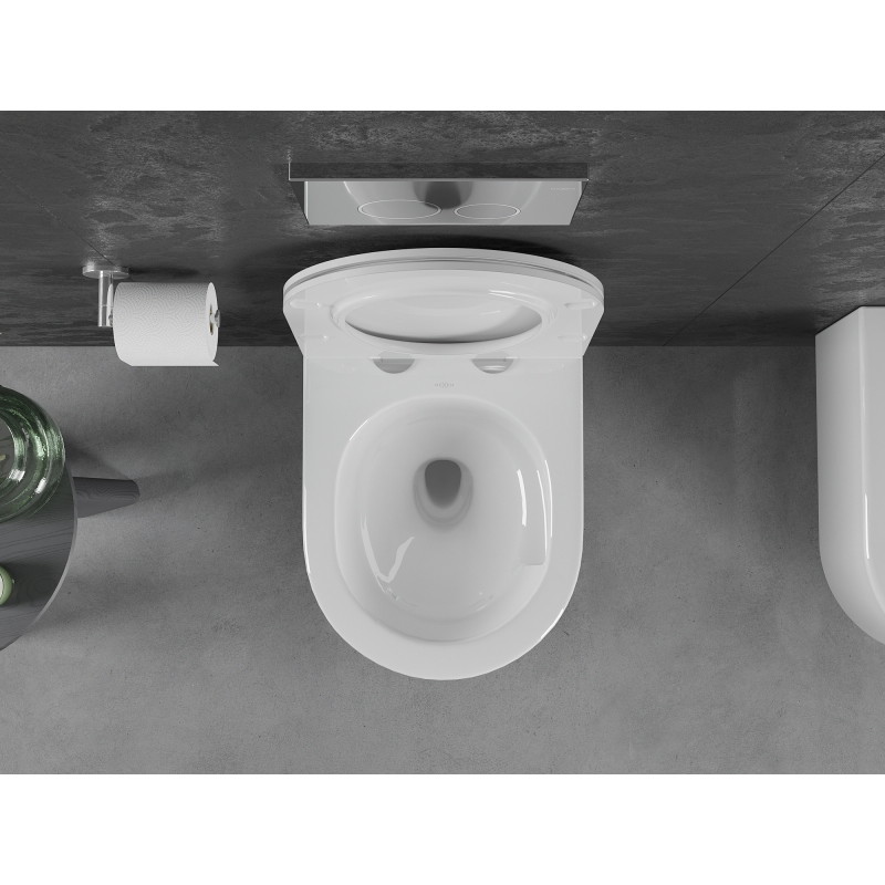 Mexen Sofia wc-pott Rimless Tornado aeglaselt sulguva õhukese duroplastist kaanega, valge läikiv - 30540500T