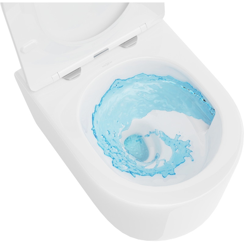 Mexen Sofia wc-pott Rimless Tornado aeglaselt sulguva õhukese duroplastist kaanega, valge läikiv - 30540500T