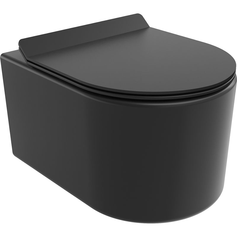 Mexen Sofia WC-Schüssel Rimless Tornado mit langsam schließendem Sitz Slim, Duroplast, Schwarz Matt - 30540185T