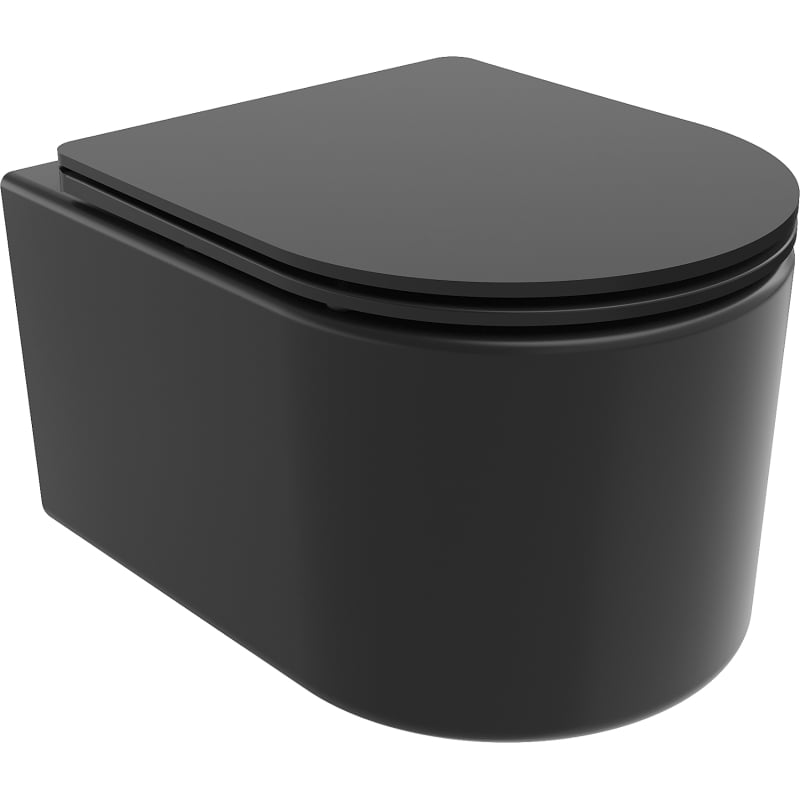 Mexen Sofia WC-Schüssel Rimless Tornado mit langsam schließender Slim-Sitzplatte, Duroplast, schwarz matt - 30541085T