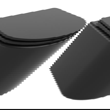 Mexen Sofia wc školjka Rimless Tornado z deską počasi padajočo slim, duroplast, črna mat - 30541085T