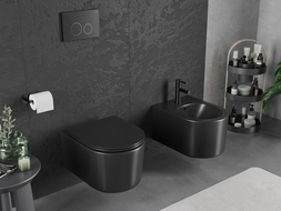 Mexen Sofia WC-pot Rimless Tornado met soft-close slim toiletbril, duroplast, zwart mat - 30541085T