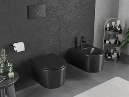 Mexen Sofia WC-Schüssel Rimless Tornado mit langsam schließendem Slim-Sitz, Duroplast, mattschwarz - 30541085T