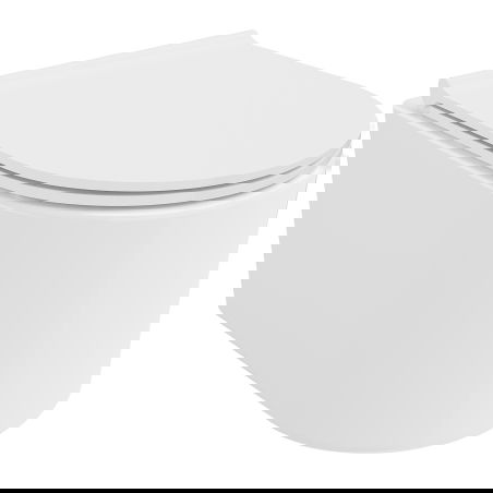 Mexen Sofia taza de inodoro sin bordes con asiento de cierre suave slim, duroplast, blanco brillo - 30540500