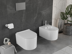 Mexen Sofia WC-pott Rimless koos pehmelt langeva slim-duroplastist kaanega, valge läikiv - 30540500