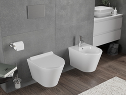 Mexen Rico Rimless Tornado WC Bowl with Slim Soft-Close Seat, Duroplast, White Gloss - 30720100T