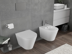 Mexen Rico cuvette WC sans rebord Tornado avec abattant slim à descente lente, duroplast, blanc brillant - 30720300T