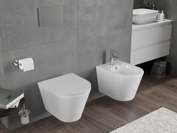 Mexen Rico wc-pot Rimless Tornado met softclose slanke zitting, duroplast, glanzend wit - 30720300T