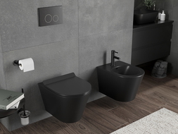 Mexen Rico WC-Schüssel Rimless Tornado mit Slim-Softclose-Sitz, Duroplast, schwarz matt - 30720185T