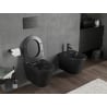 Mexen Rico miska wc Rimless Tornado z deską wolnoopadającą slim, duroplast, czarna mat - 30721085T
