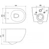 Mexen Lena WC-Schüssel Rimless Tornado mit Absenkautomatik Slim, Duroplast, Weiß Glanz - 30220500T