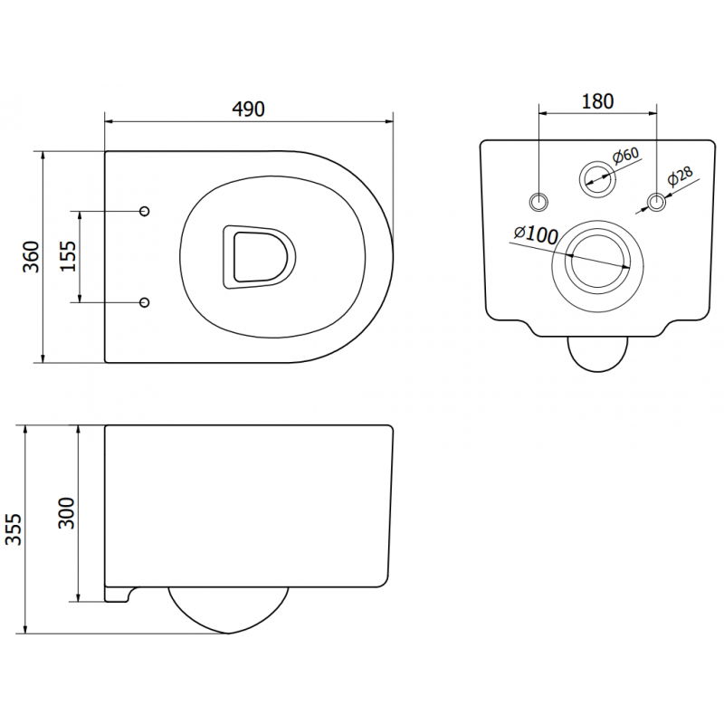 Mexen Sofia WC-Schüssel Rimless Tornado mit Slim-Absenkautomatik, Duroplast, Weiß glänzend - 30540400T