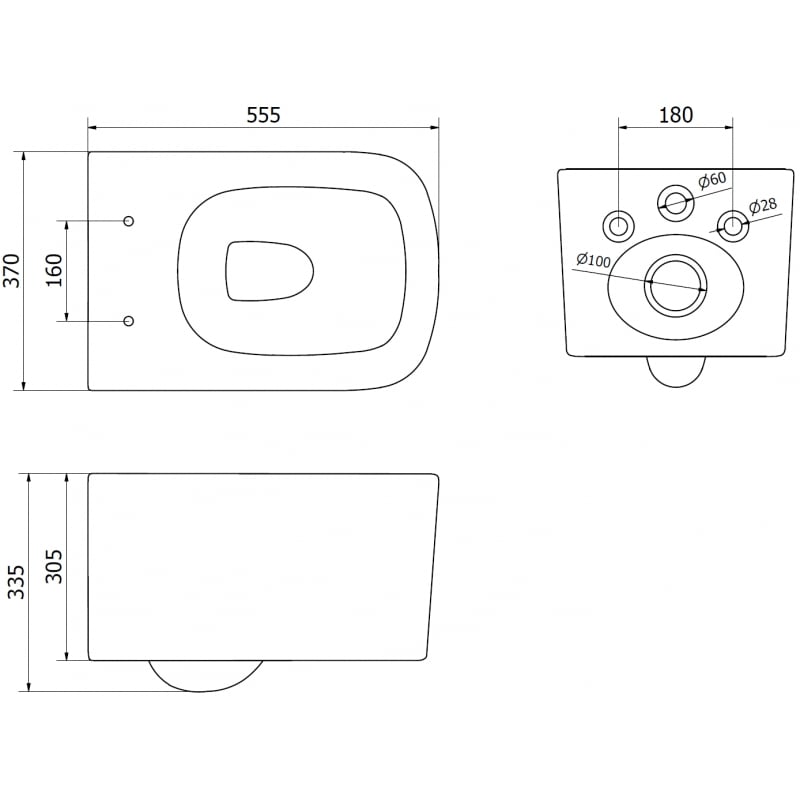 Mexen Vivo inodoro Rimless Tornado con asiento de caída lenta slim, duroplast, blanco brillante - 30610200T