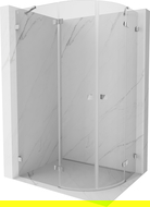 Mexen Lunar douchecabine halfronde draaiende linker 90 x 80 cm, transparant, chroom - 833-090L-080P-01-00