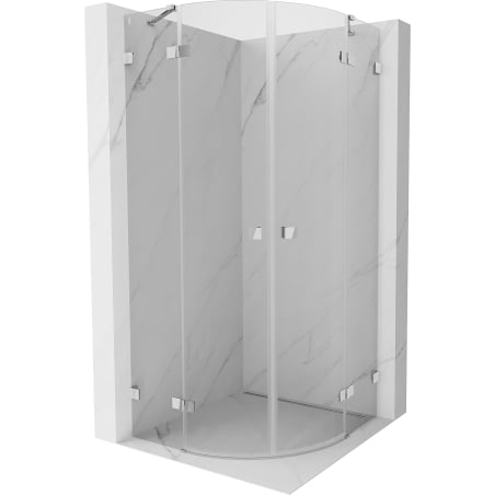 Mexen Lunar cabine de douche semi-circulaire battante 90 x 90 cm, transparent, chrome - 833-090L-090P-01-00