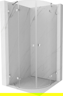 Mexen Lunar cabine de douche semi-circulaire battante 90 x 90 cm, transparent, chrome - 833-090L-090P-01-00