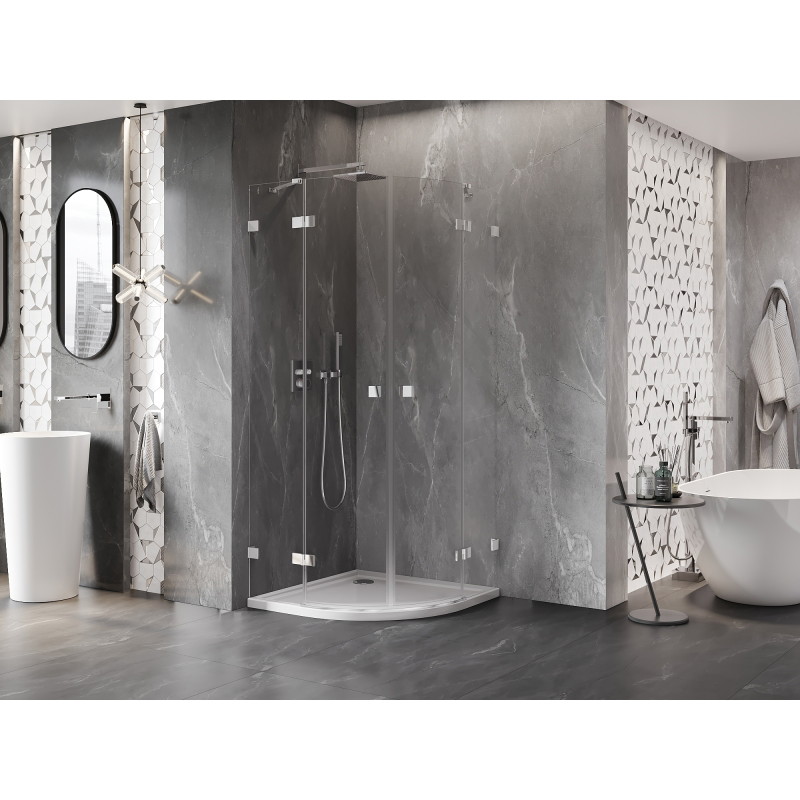 Mexen Lunar kaarjas dušinurk ülestõstetav 90 x 90 cm, läbipaistev, kroom - 833-090L-090P-01-00