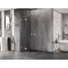 Mexen Lunar cabine de douche semi-circulaire battante 90 x 90 cm, transparent, chrome - 833-090L-090P-01-00