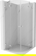 Mexen Lunar halve ronde douchecabine, zwaaiend 100 x 100 cm, transparant, chroom - 833-100L-100P-01-00
