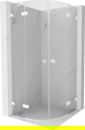 Mexen Lunar halfcirkelvormige douchcabine met scharnierende deur 70 x 70 cm, transparant, wit - 833-070L-070P-20-00