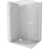 Cabine de douche arrondie pivotante gauche 80 x 70 cm, transparent, blanc - 833-080L-070P-20-00