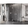Cabine de douche arrondie pivotante gauche 80 x 70 cm, transparent, blanc - 833-080L-070P-20-00