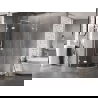 Mexen Lunar halfcirkelvormige douchecabine met scharnier 80 x 80 cm, transparant, wit - 833-080L-080P-20-00