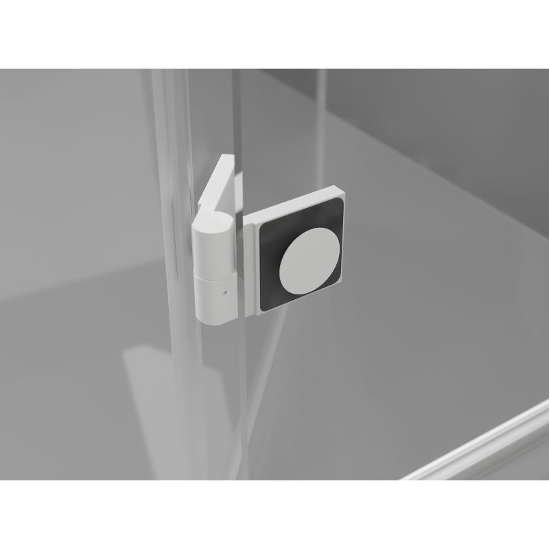 Mexen Lunar cabine de douche demi-ronde pivotante gauche 90 x 80 cm, transparente, blanche - 833-090L-080P-20-00