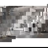 Mexen Lunar halfcirkelvormige scharnierende douchecabine links 100 x 80 cm, transparant, wit - 833-100L-080P-20-00
