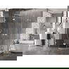 Mexen Lunar halfcirkelvormige scharnierende douchecabine links 100 x 80 cm, transparant, wit - 833-100L-080P-20-00