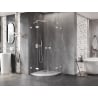 Mexen Lunar cabine de douche semi-circulaire pivotante 100 x 100 cm, transparent, blanc - 833-100L-100P-20-00